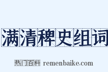满清稗史组词是什么意思的图片